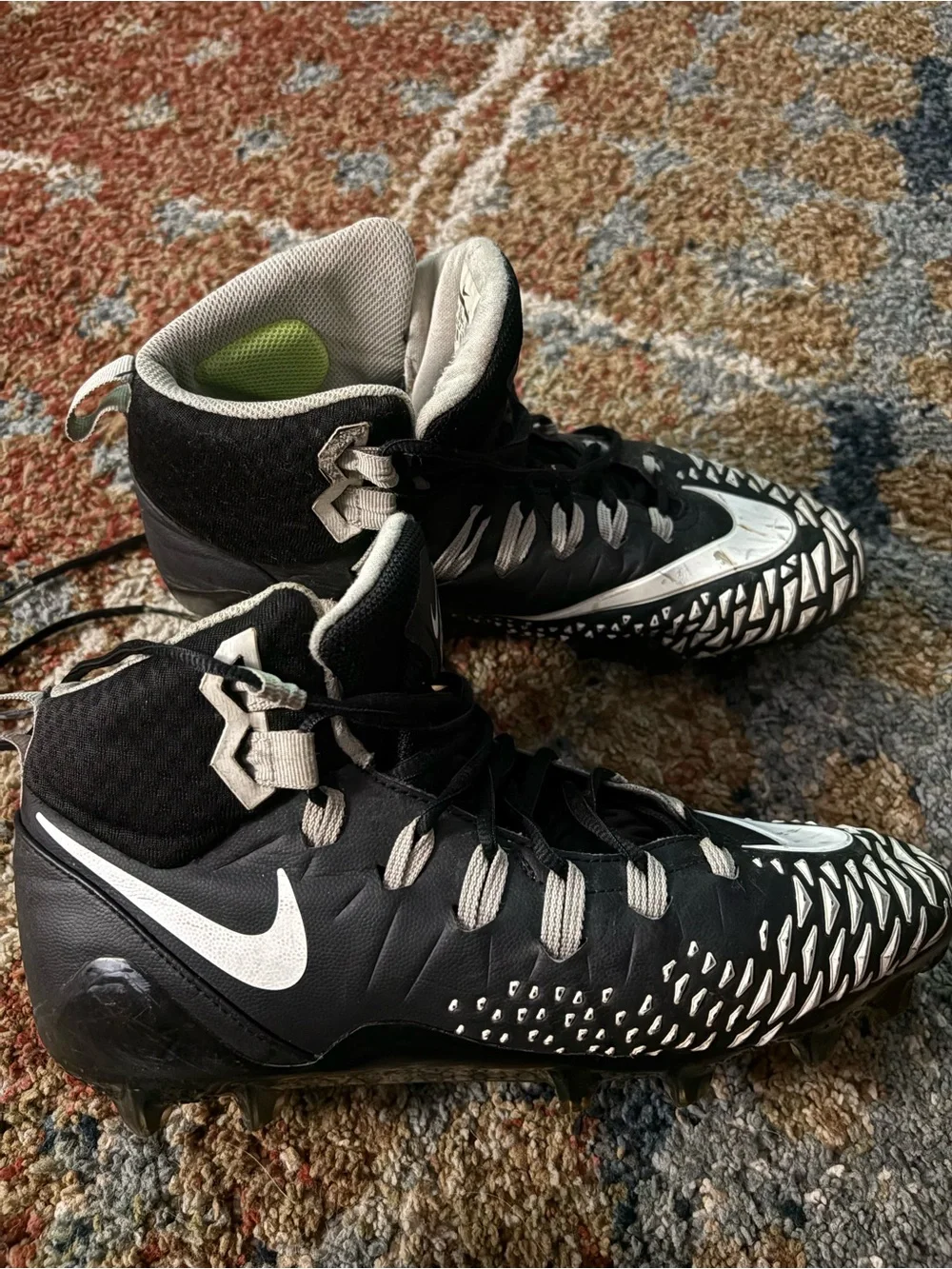 Nike Men’s Black & White High-Top Football Cleats